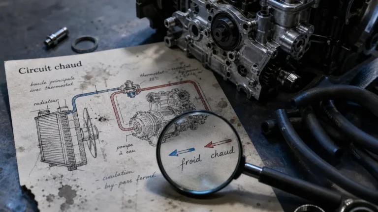 Circuit de refroidissement schéma : liquide chaud et froid