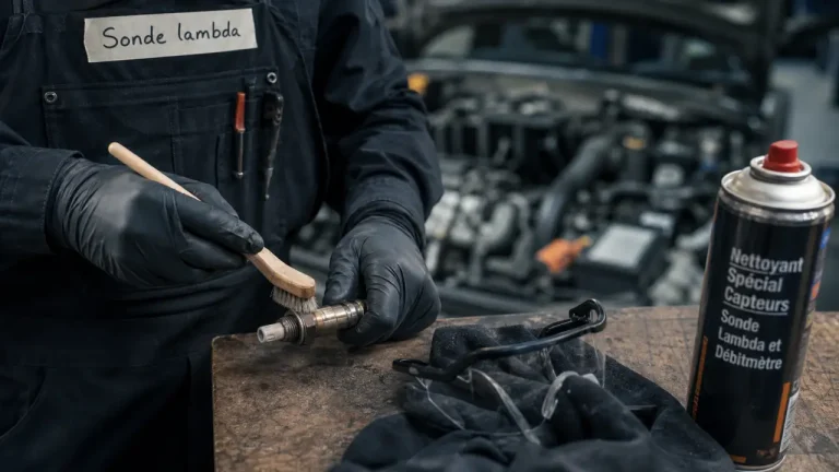 Sonde lambda nettoyage : sonde retirée et nettoyage capteur moteur