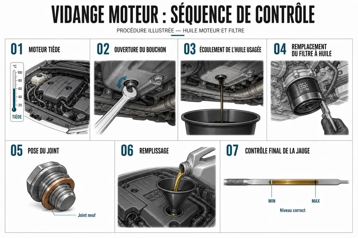 Vidange voiture quand la faire : étapes d’une vidange complète avec filtre à huile et contrôle du niveau
