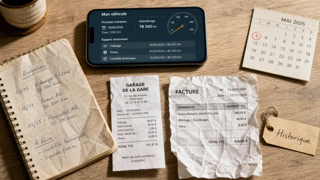 Application suivi entretien voiture : rappels et historique