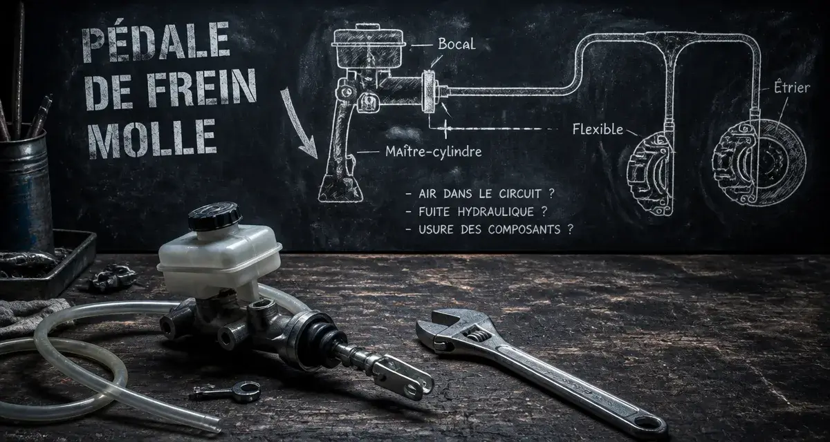 pedale de frein molle : freinage hydraulique en réparation